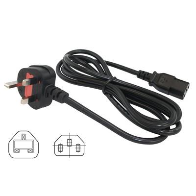 Circuit Test 3 Conductor Power Cord UK Plug BS1363 to IEC320-C13 Socket